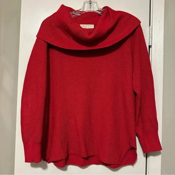 Michael Kors Sweaters - Michael Kors red cowl neck sweater size L